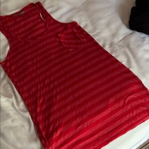 Red Striped Women's Tank Top